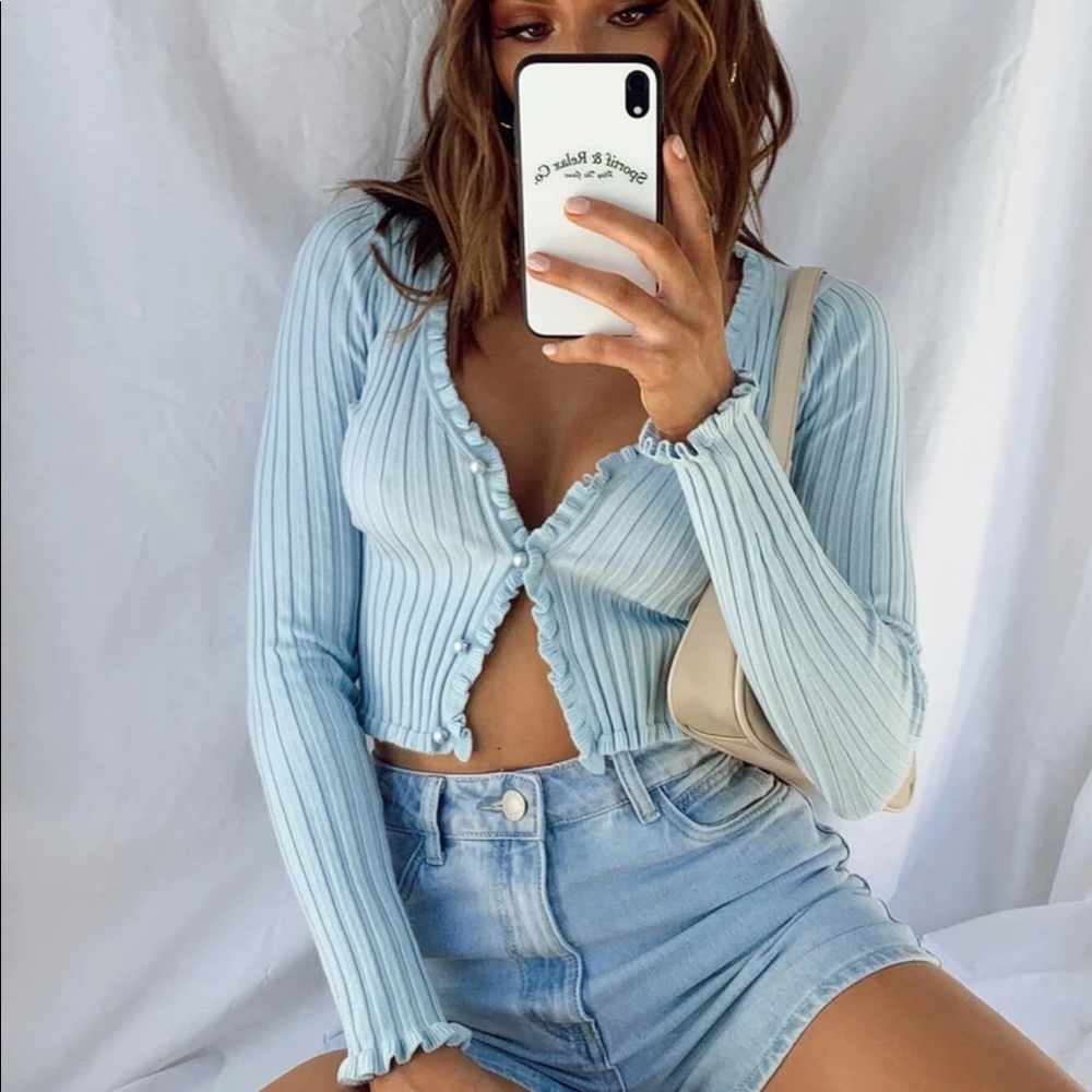 Princess Polly | OLLIE TOP BLUE Small/Medium NWT